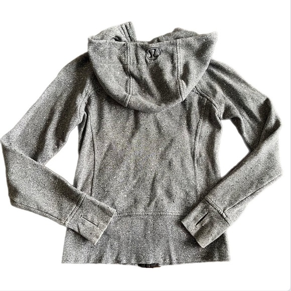 Lululemon Scuba Hoodie Light Cotton Fleece Luminesce Splatter White Black Size 2 - Picture 4 of 7